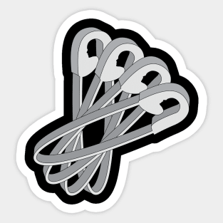 3d safety pins shaping faces Sticker